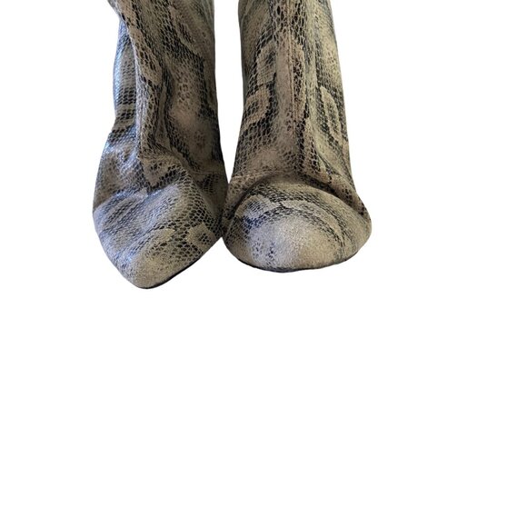 Cape Robbin Faux Snakeskin Ankle Boots Cream Size 8 Mobwife Glam Neutral Boho - Picture 4 of 11